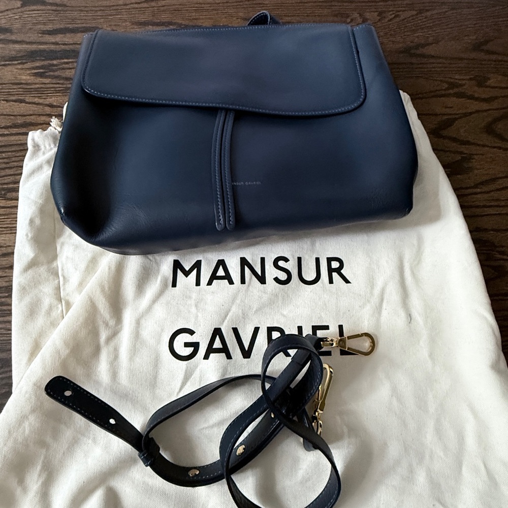 Mansur Gavriel Dark Blue Leather Satchel